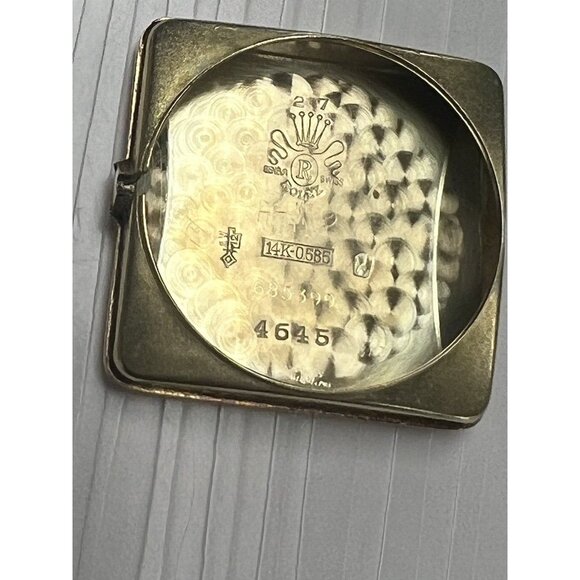 Rolex Precision 4645 Watch Vintage Swiss Automatic 14k Gold Case White Dial 31mm - Picture 8 of 16